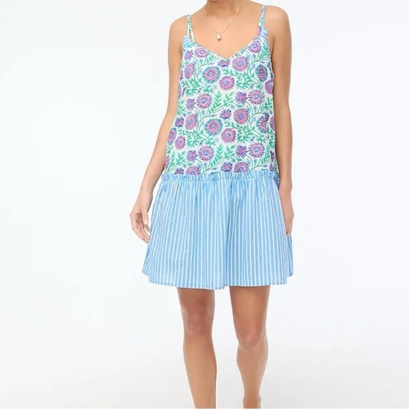 J. Crew Floral & Stripped Coverup Dress Size XS - Picture 1 of 8